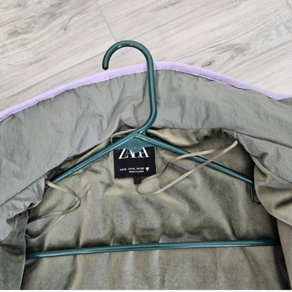 Zara Olive and Lavender Sherpa  Jacket Sz XL - Picture 2 of 10